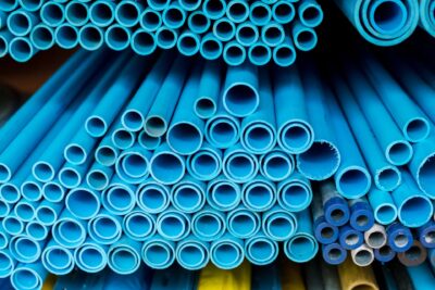 blue pvc pipes